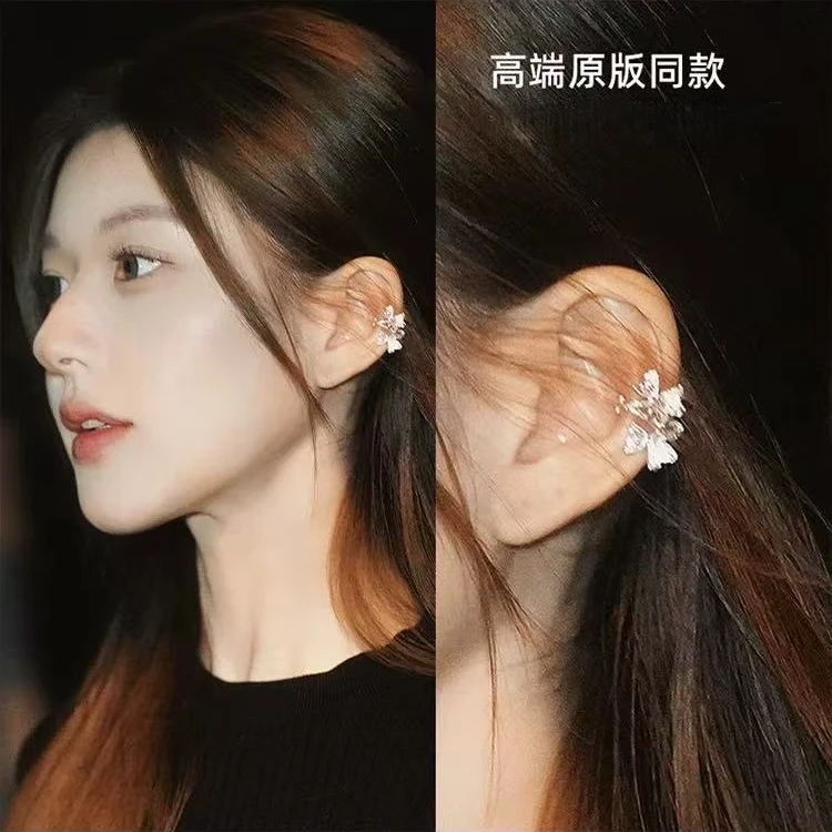 铜合金耳饰 许我耀眼许妍赵露思同款花朵耳骨夹时尚小众高级感