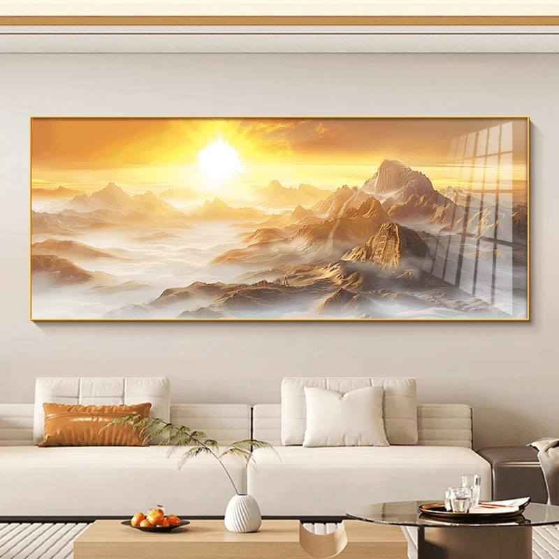五岳独尊泰山日出图挂画客厅沙发背景墙装饰画2025新款高级感壁画