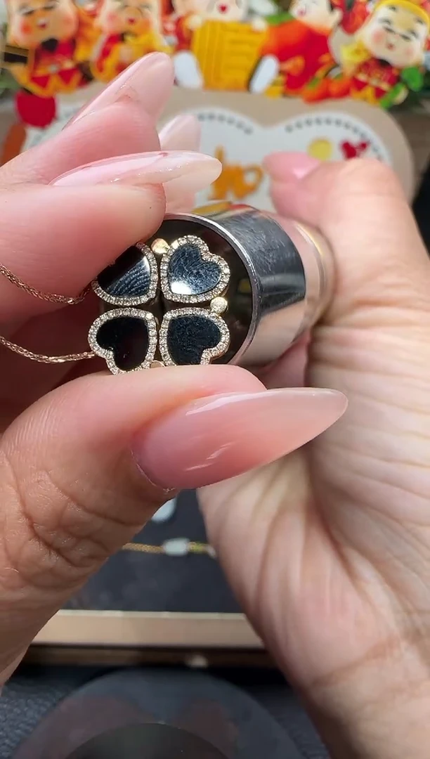 项链18K金镶嵌翡翠爱心-