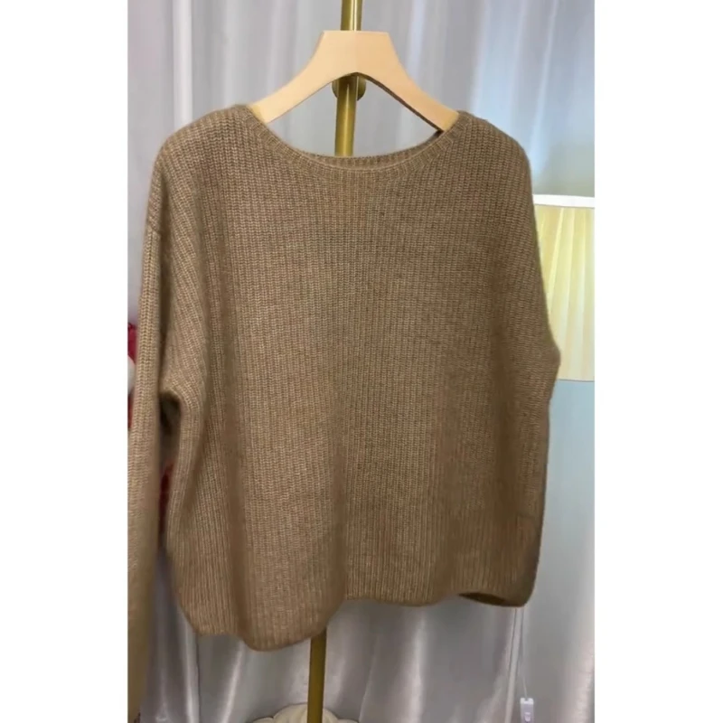 真心舒服！巨推荐！高级感驼色针织衫上衣秋冬季显瘦宽松加厚毛衣女
