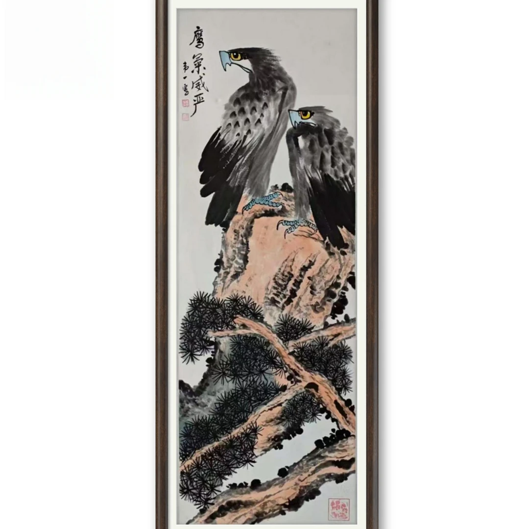 鹰气威严宣纸作品