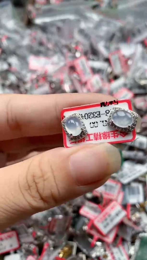 银S925镶嵌戒指翡翠天然A货缅甸翡翠
