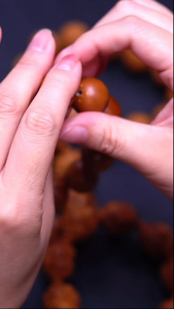 橄榄核手串/手链平**间四花光珠