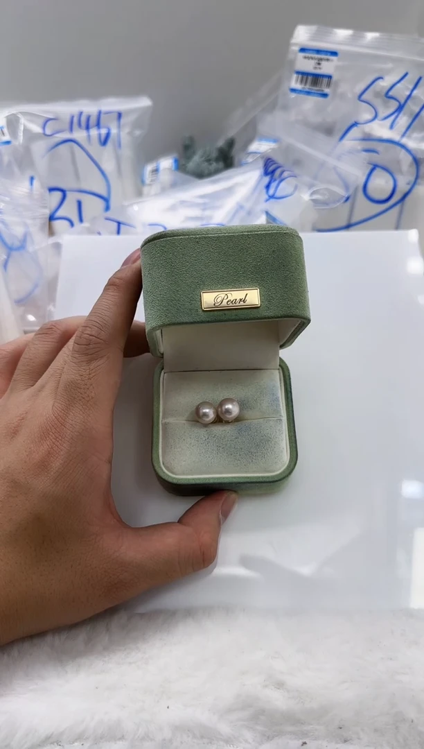【闪购商品】淡水珍珠DA银S925镶嵌b640 白珠耳钉9