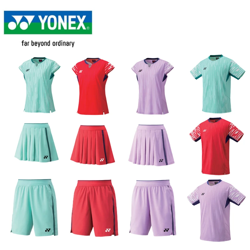 YONEX/尤尼克斯新款大赛速干透气羽毛球服男女款短袖球迷T恤