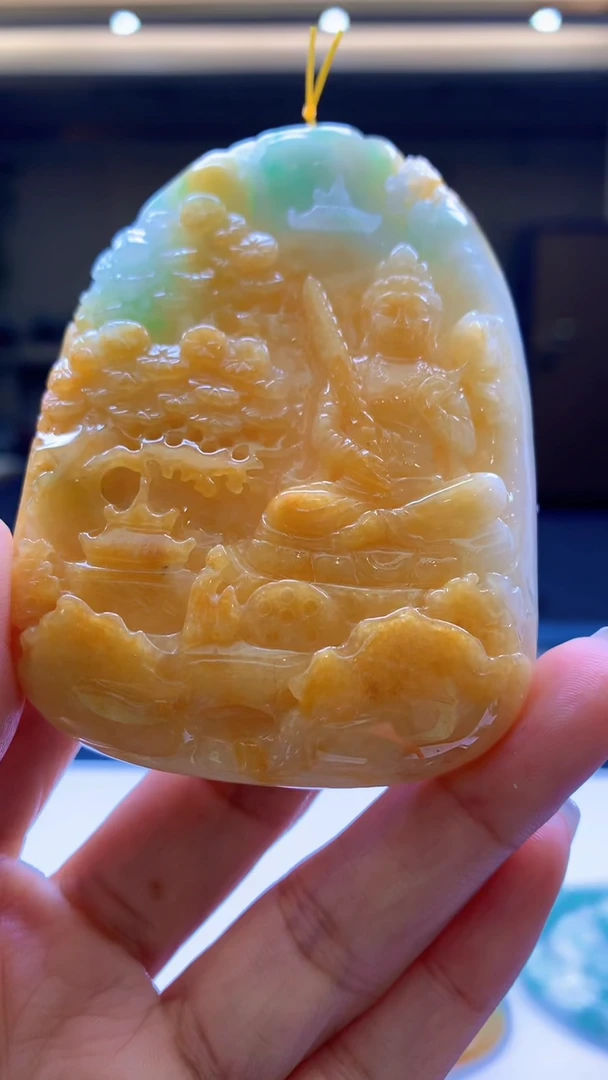 定制翡翠未镶嵌1080jj-毛货挂件50