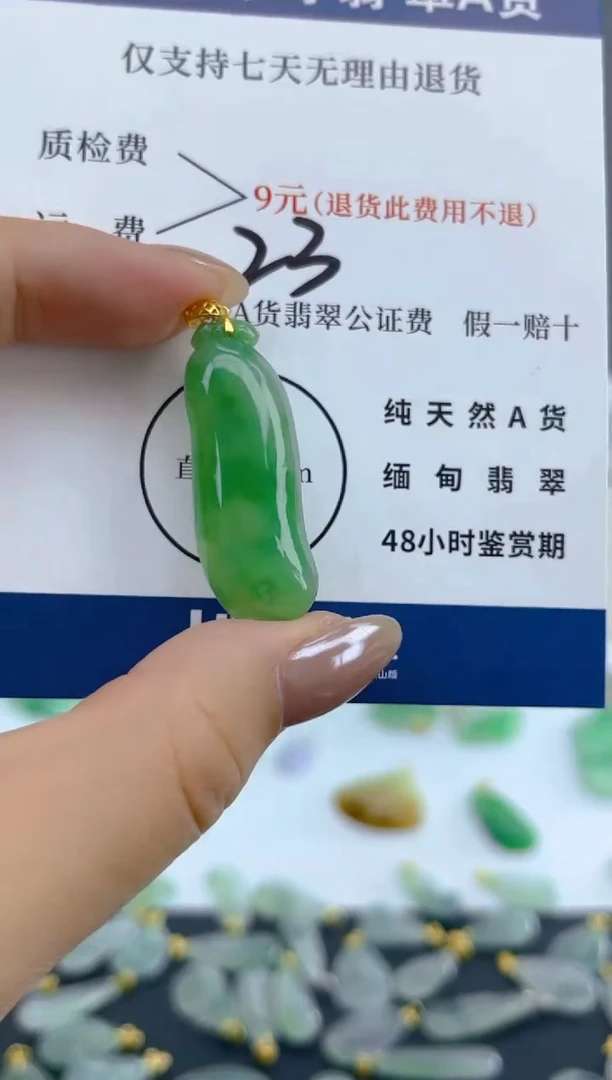 颈饰18K金镶嵌翡翠天然A货翡翠