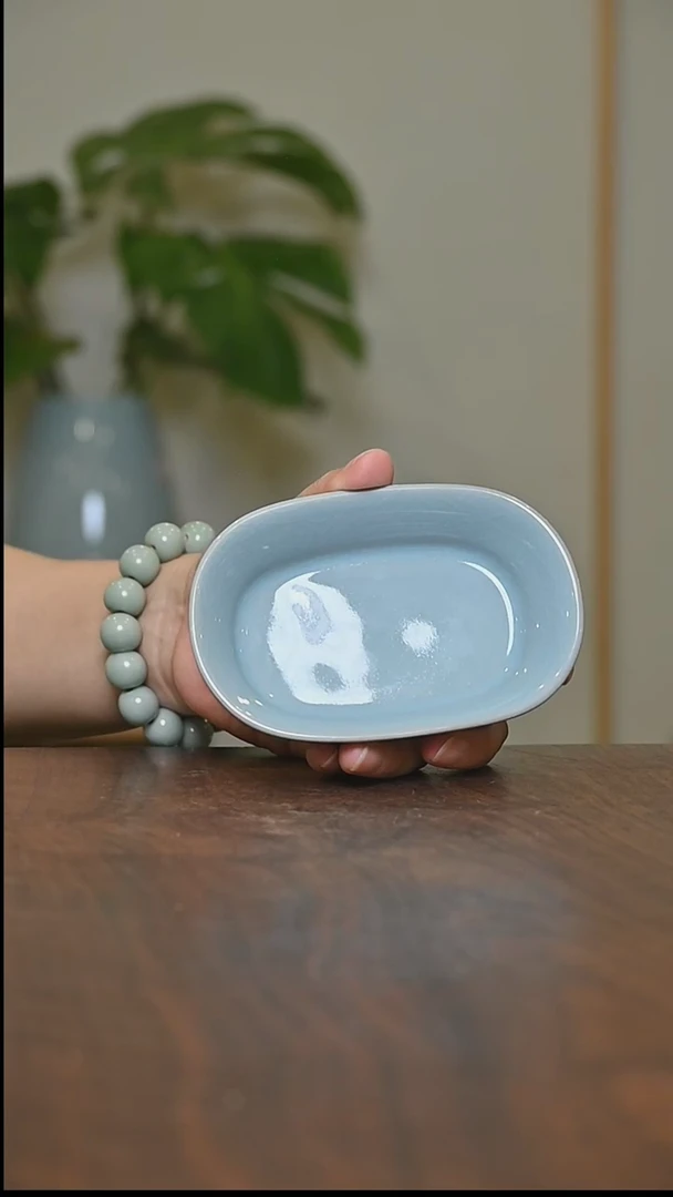 杯L*天青釉 水仙盆 微瑕