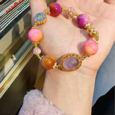 天然石玛瑙水晶半成品手链过款