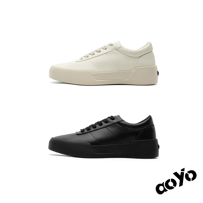 aoyo25SS/潮流休闲板鞋男士百搭经典复古厚底增高英伦皮质板鞋男