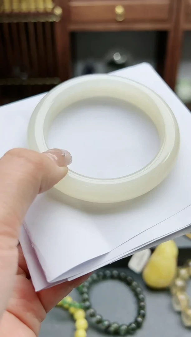 【闪购商品】和田玉手镯未镶嵌和田玉藕粉手镯56+*1 YR