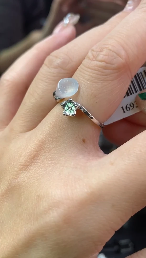 颈饰银S925镶嵌翡翠净货16936