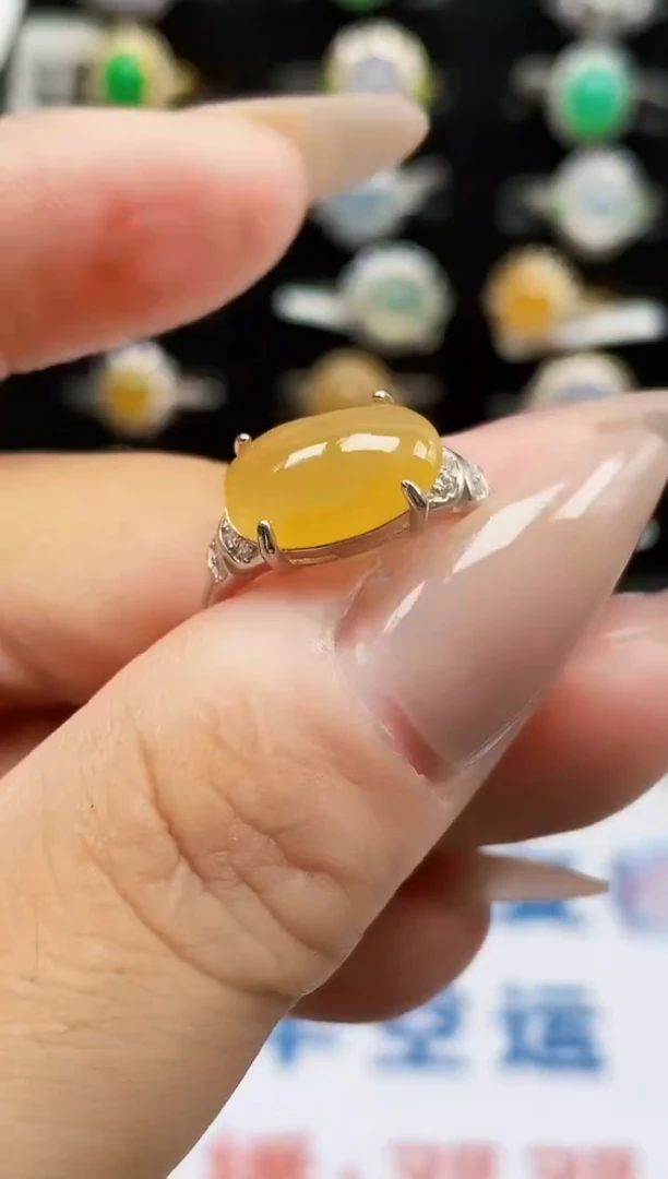银S925镶嵌戒指翡翠0161