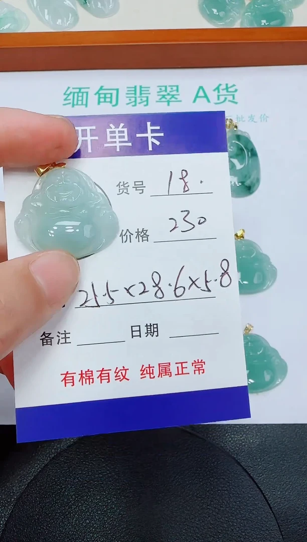 翡翠未镶嵌吊坠(赠链)18