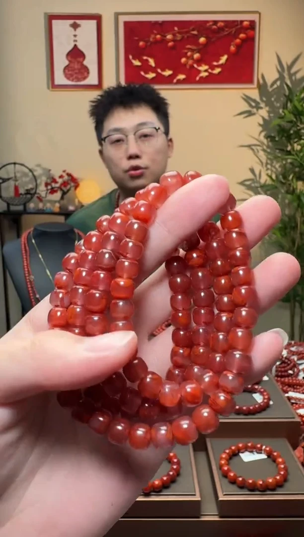 南红玛瑙手链未镶嵌一条7mm+ 多样性发货