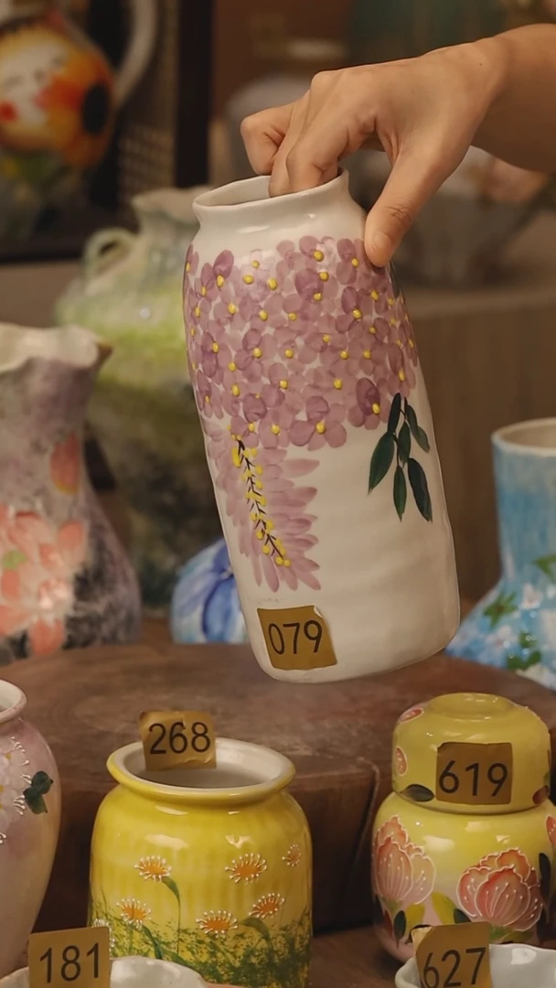 陶瓷079景德镇设计师手作花器摆件侘寂风