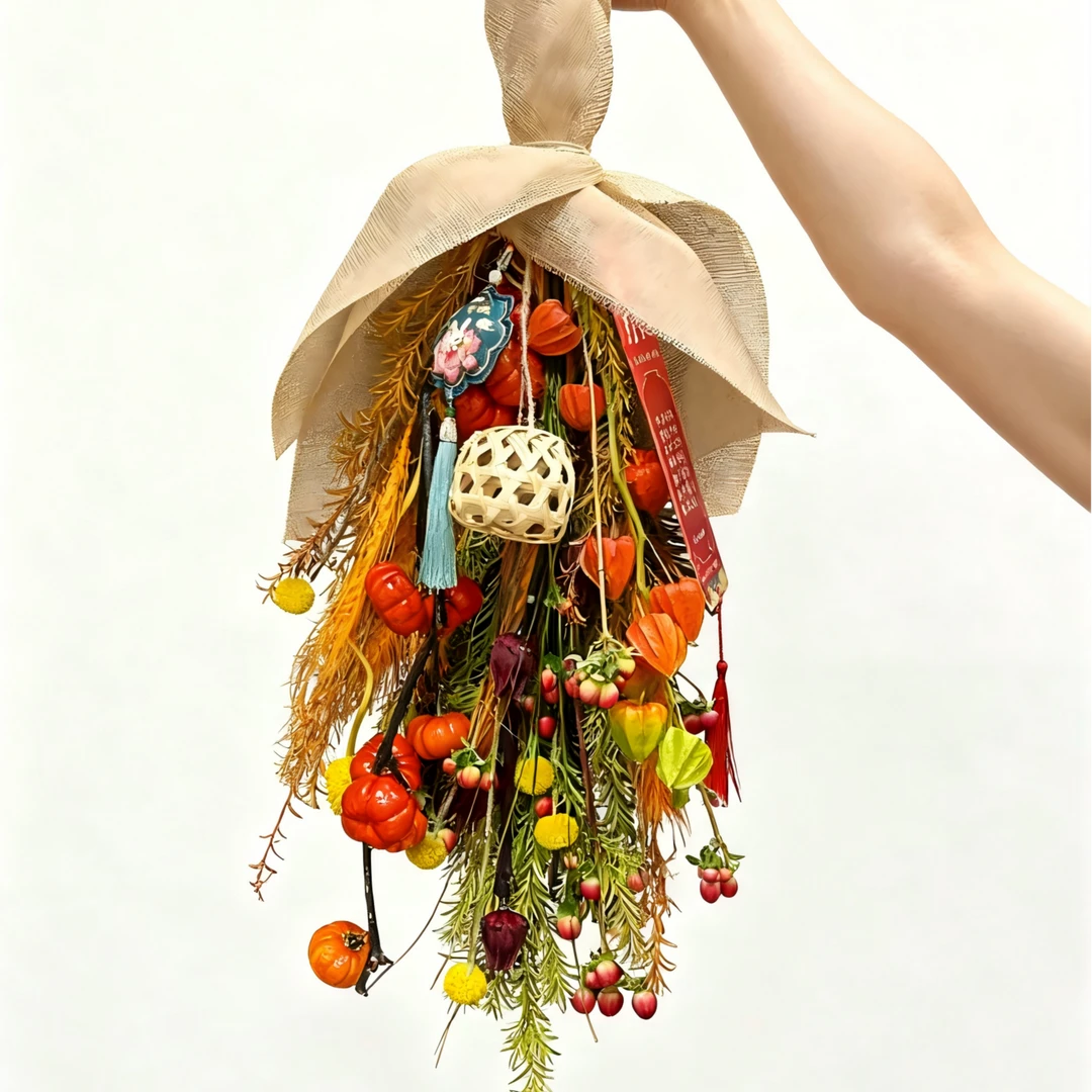 花千氧【花好月圆】花束鲜切花束装饰中秋节DIY送礼节日鲜切挂件