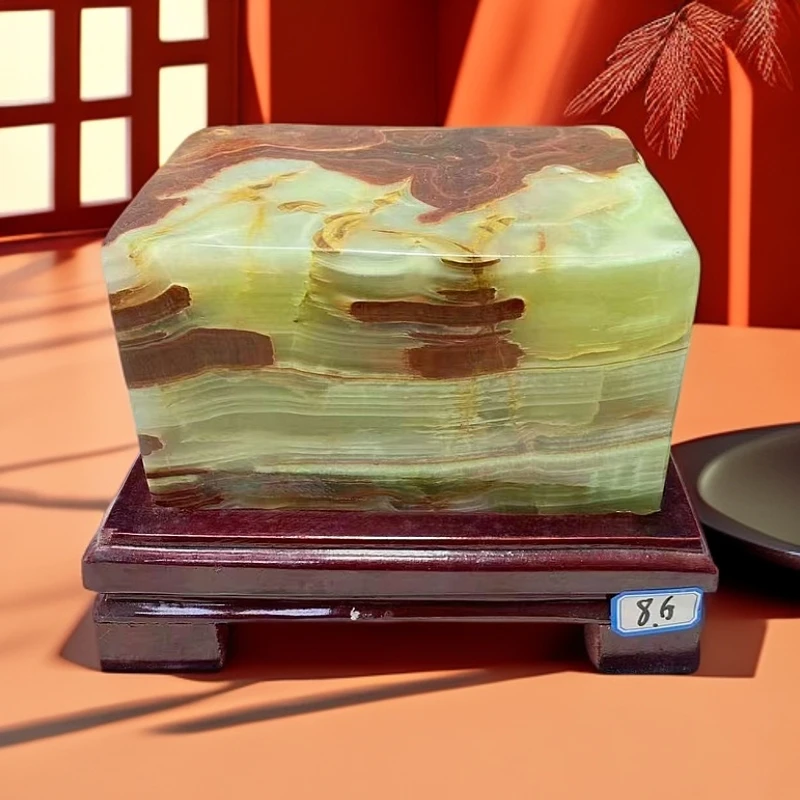 古青石方敦摆件博古架客厅书房桌面摆件