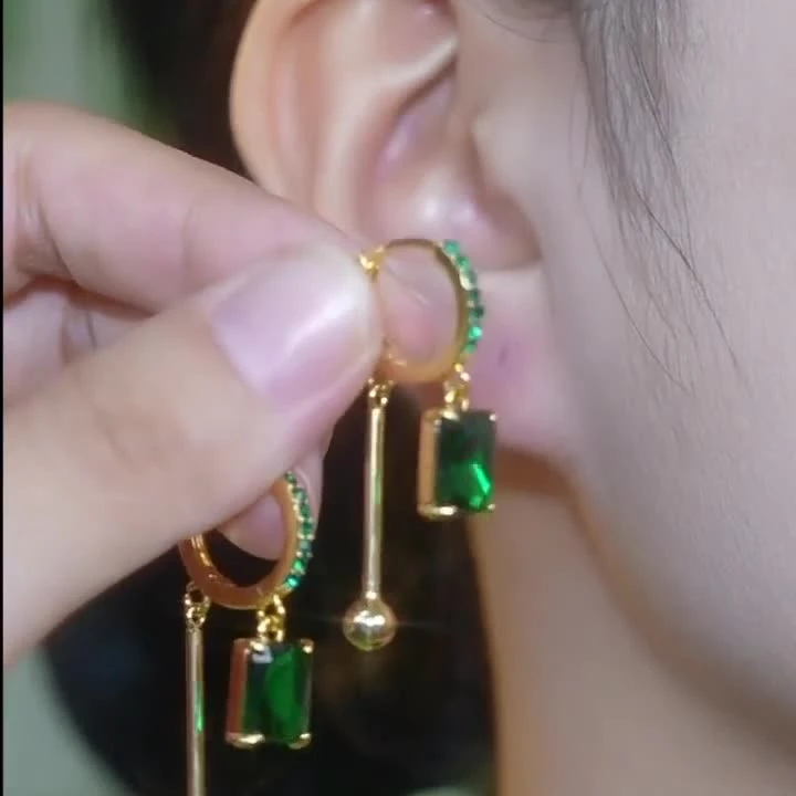 新款紫色微镶耳环轻奢独特耳钉扣