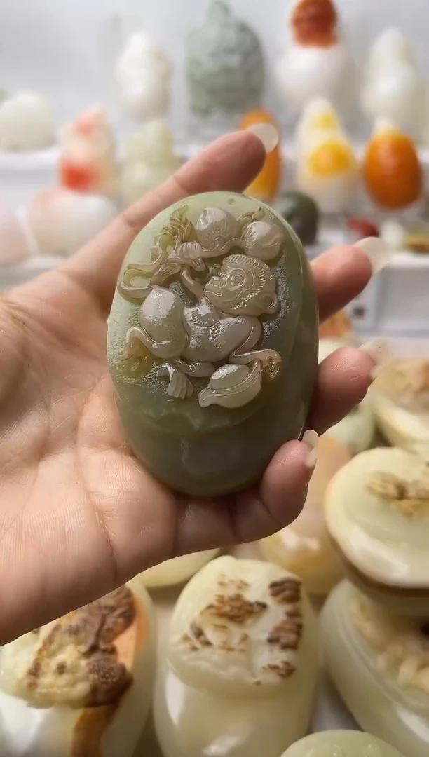 石材方解石手把件不退换猴