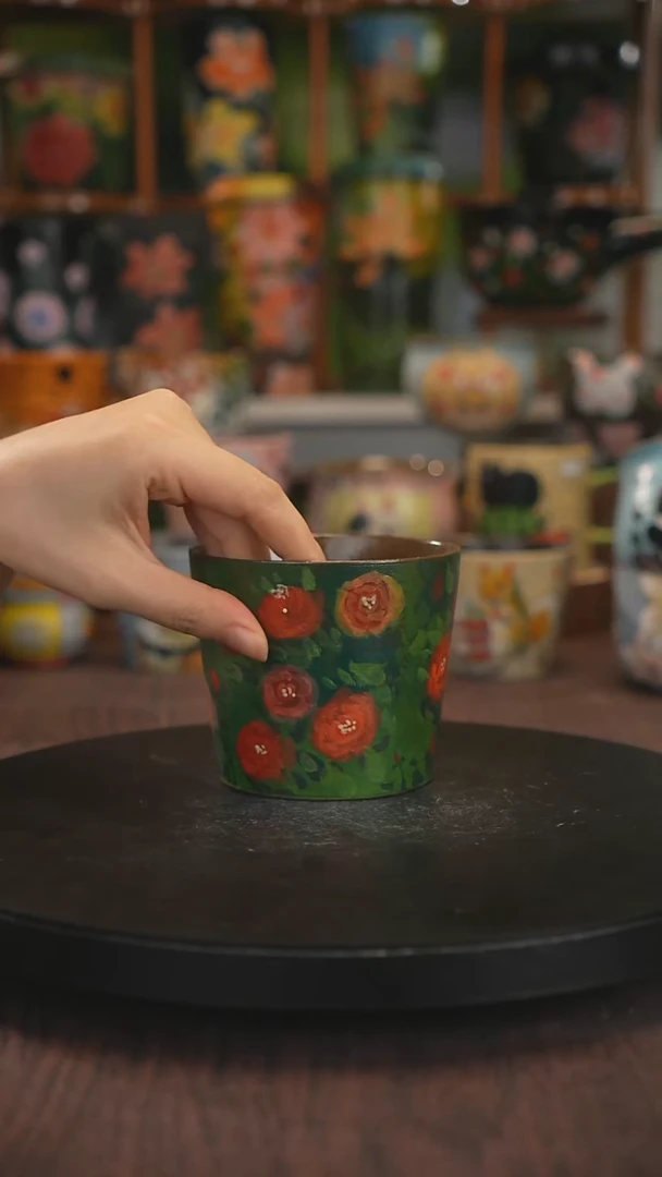 紫砂油画手绘釉下彩