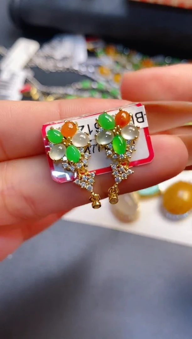 银S925镶嵌戒指翡翠天然