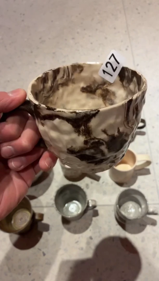 瓷片莉*127绞胎泥咖啡杯1个