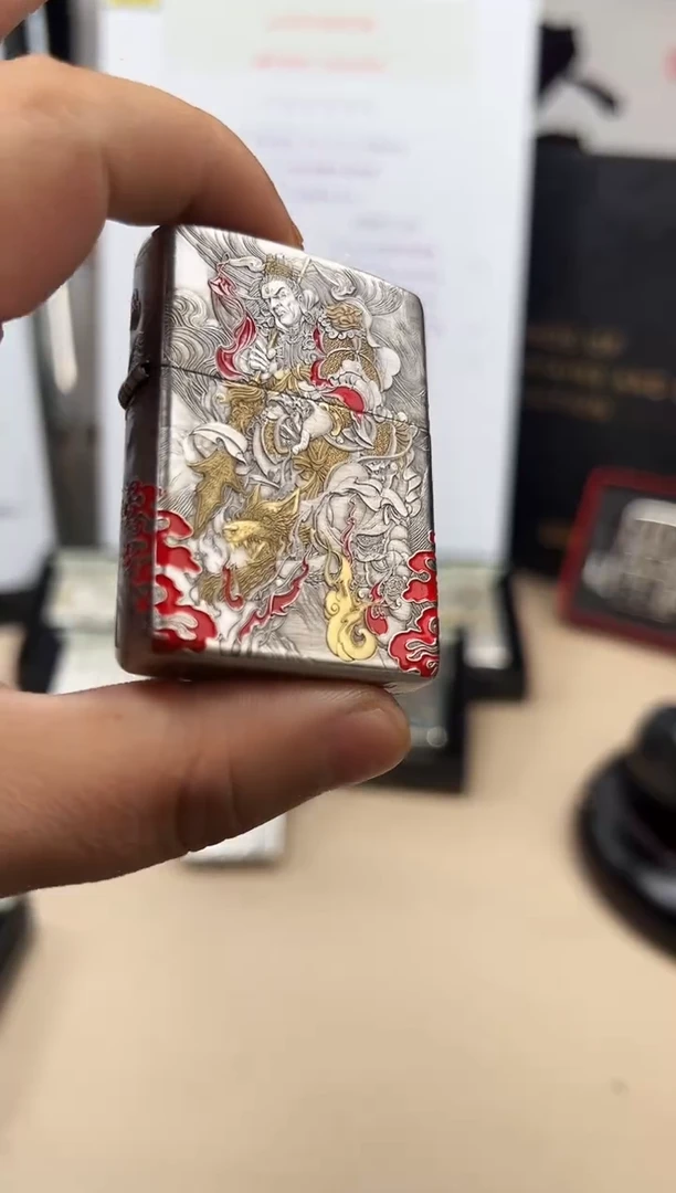 铜显圣真君-3D盔甲熏银鎏金填漆（带证书）