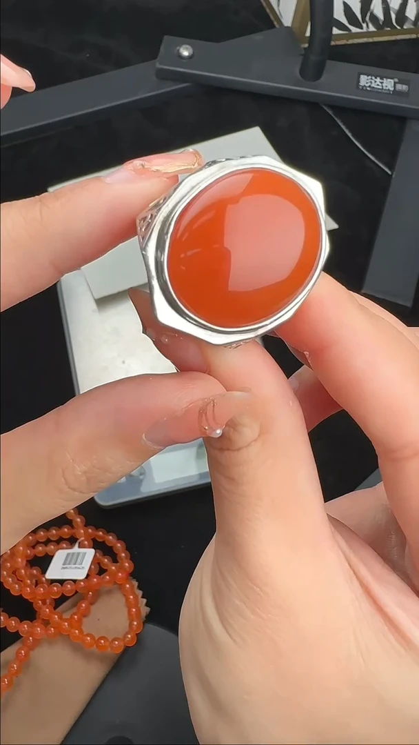 南红玛瑙未镶嵌戒指JJD0612067