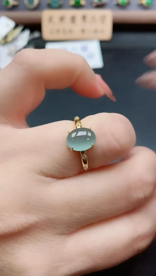 银S925镶嵌戒指翡翠1