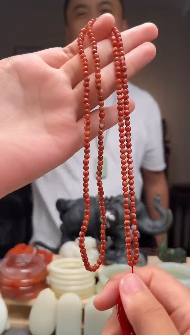 颈饰未镶嵌南红玛瑙长链
