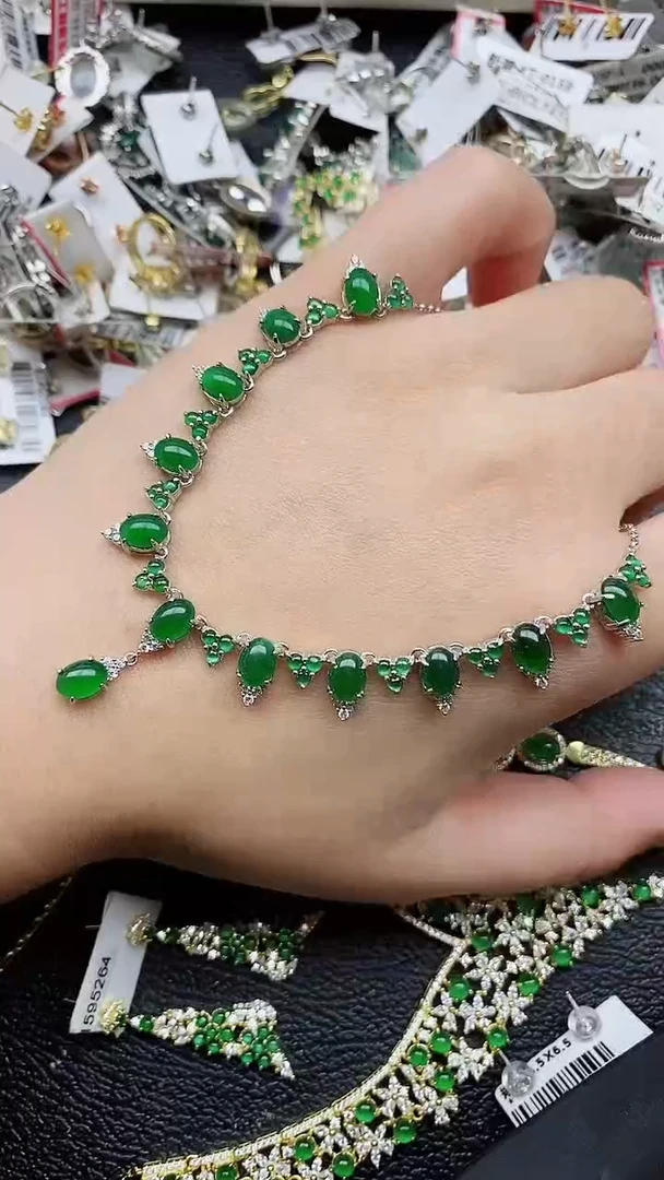 银S925镶嵌戒指翡翠1