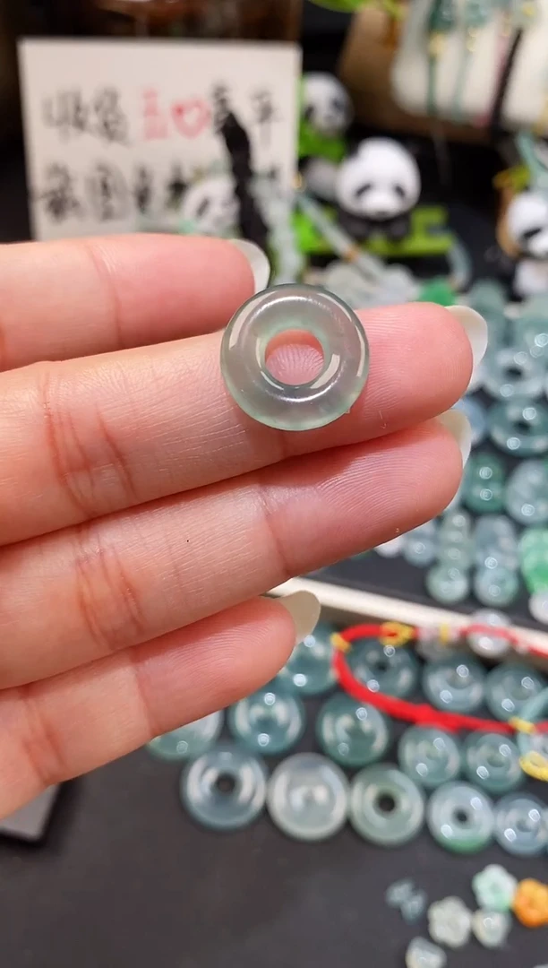 散珠翡翠甜甜圈裸石
