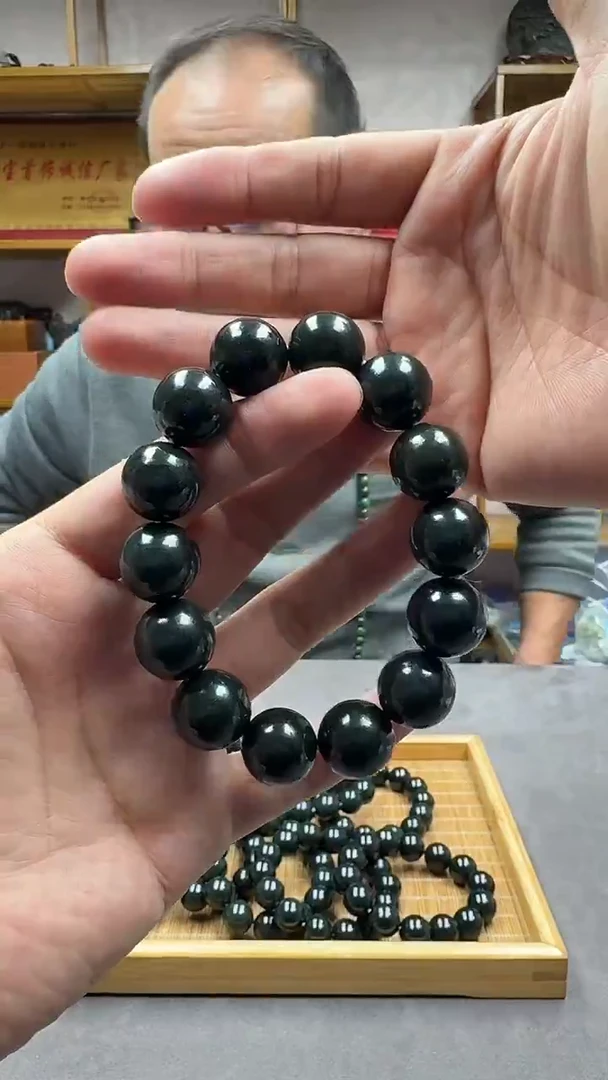 未镶嵌手链和田玉16库尔干黑青
