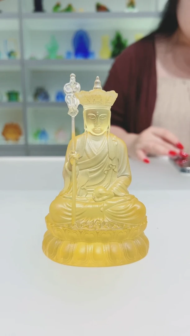 琉璃手工艺品古法琉璃14cm地藏