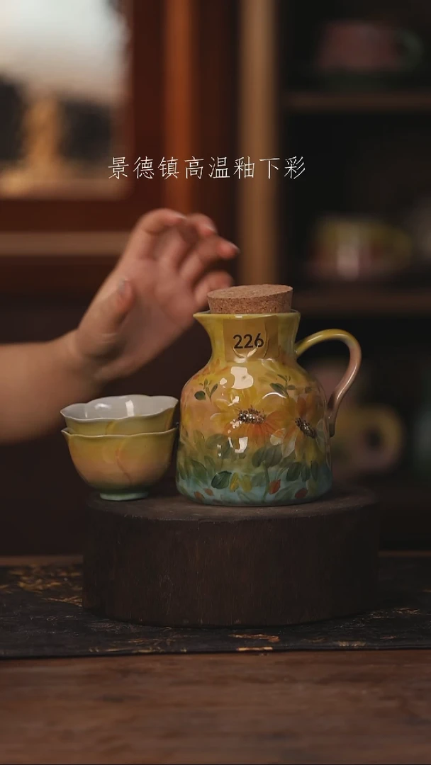 陶瓷景德镇高温釉下手绘陶瓷226