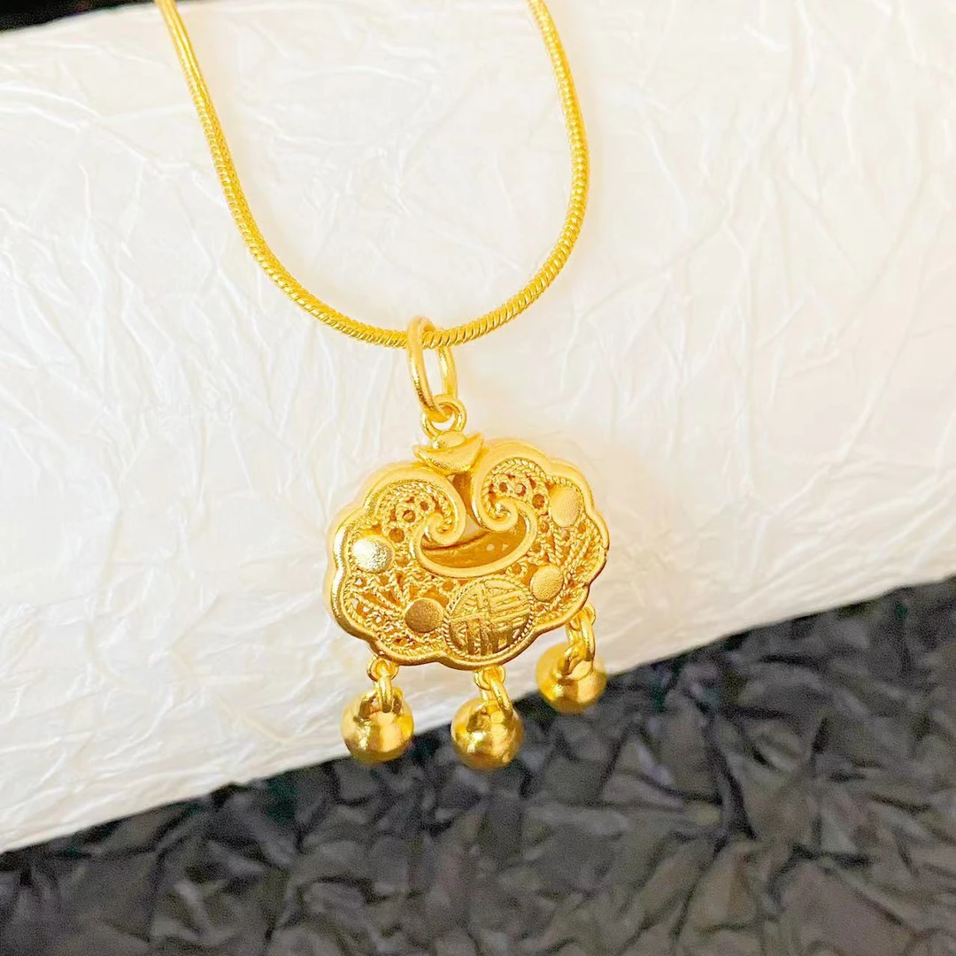 铜合金吊坠 精美民族风福锁吊坠时尚百搭坠链