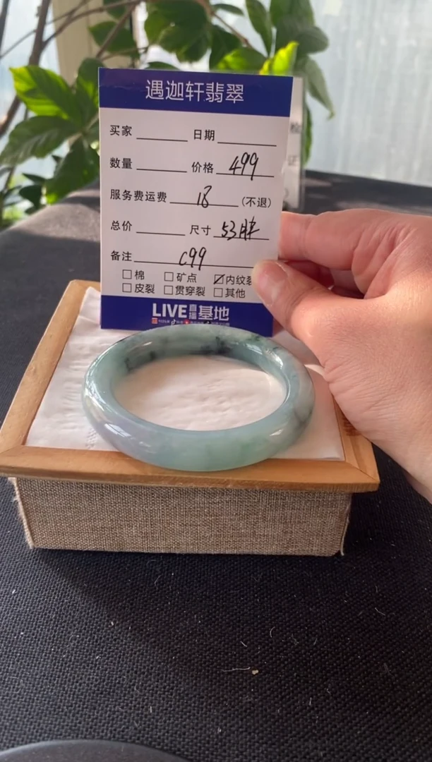 【闪购商品】翡翠手镯未镶嵌53圈口 C99编码