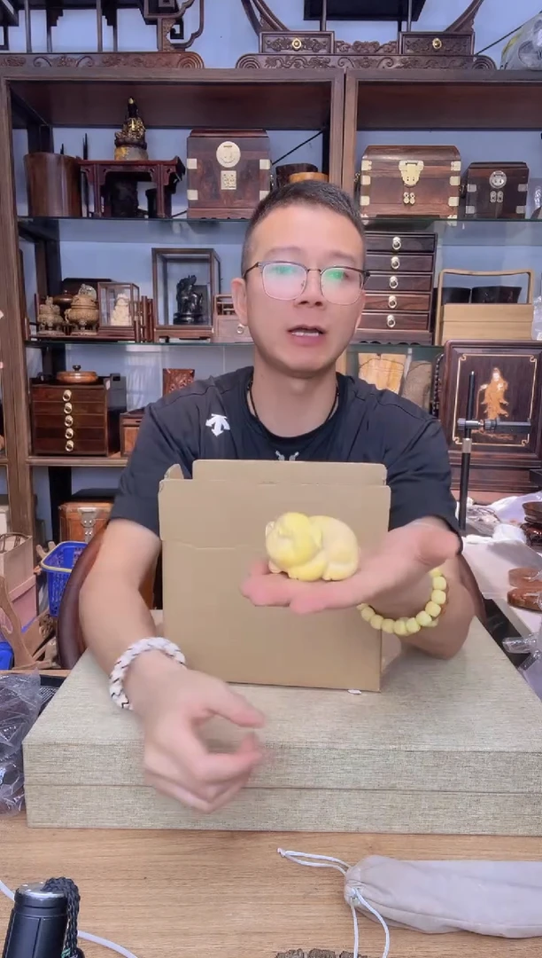 乌木类书架133小叶黄杨小猪手把件