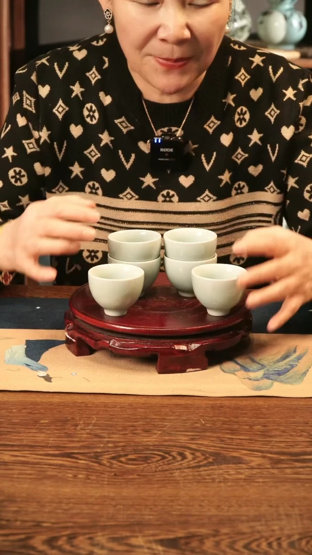 【闪购商品】青瓷 粉青 鸡心杯6只装