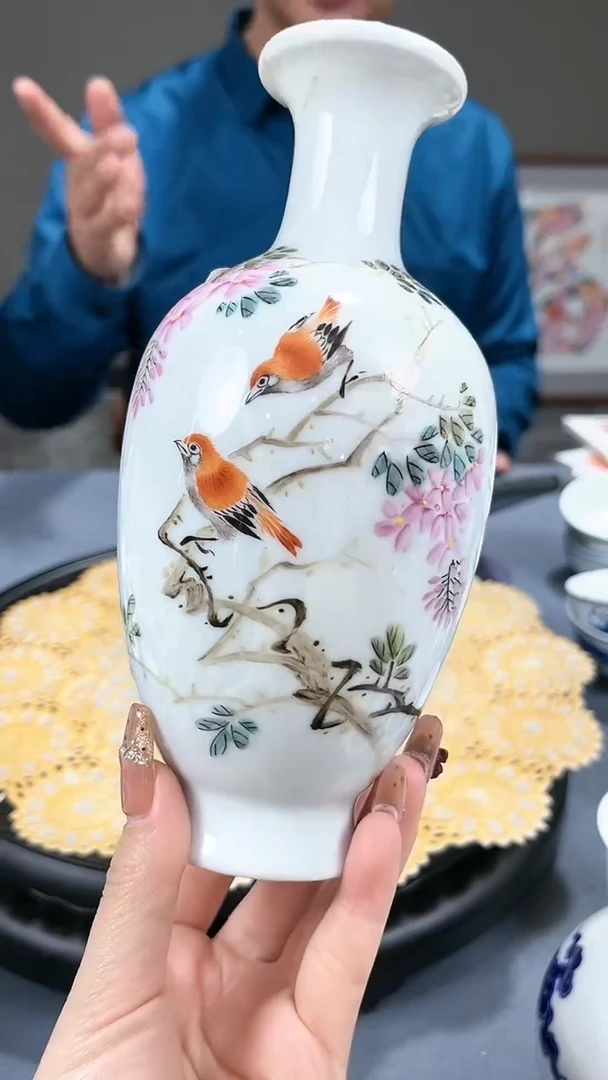 【闪购商品】官窑瓷画院022官窑瓷画院花鸟赏瓶