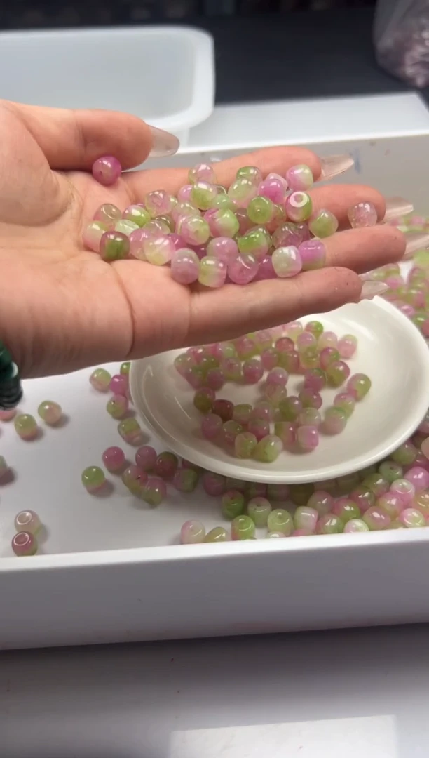 未镶嵌颈饰碧玺w1842西瓜碧玺老型8*7mm*20颗