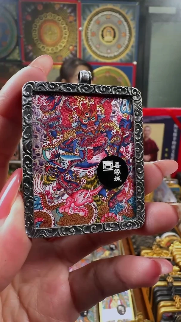 吊坠 壹善缘城手绘唐卡HEILIUBI