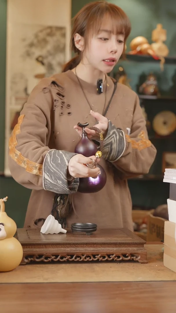 【闪购商品】243号精品天然大漆工艺防渗内胆酒葫芦~