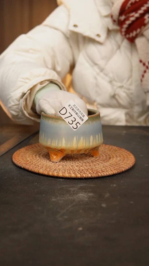 【闪购商品】瓷片735泥泥手工花盆