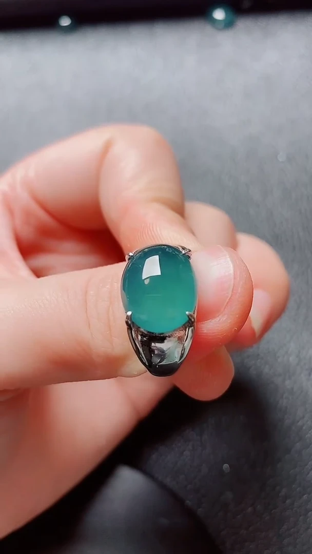翡翠戒指银S925镶嵌1111