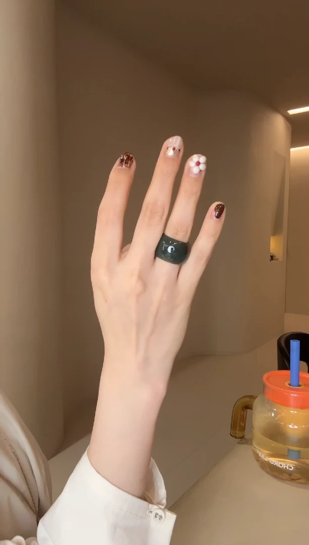 未镶嵌戒指和田玉12码深蓝（宽）