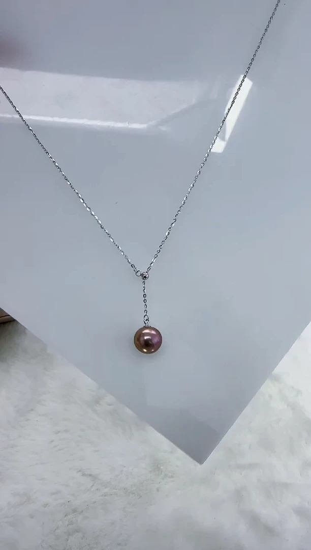 银S925镶嵌淡水珍珠DA珍珠项链10-11  y118