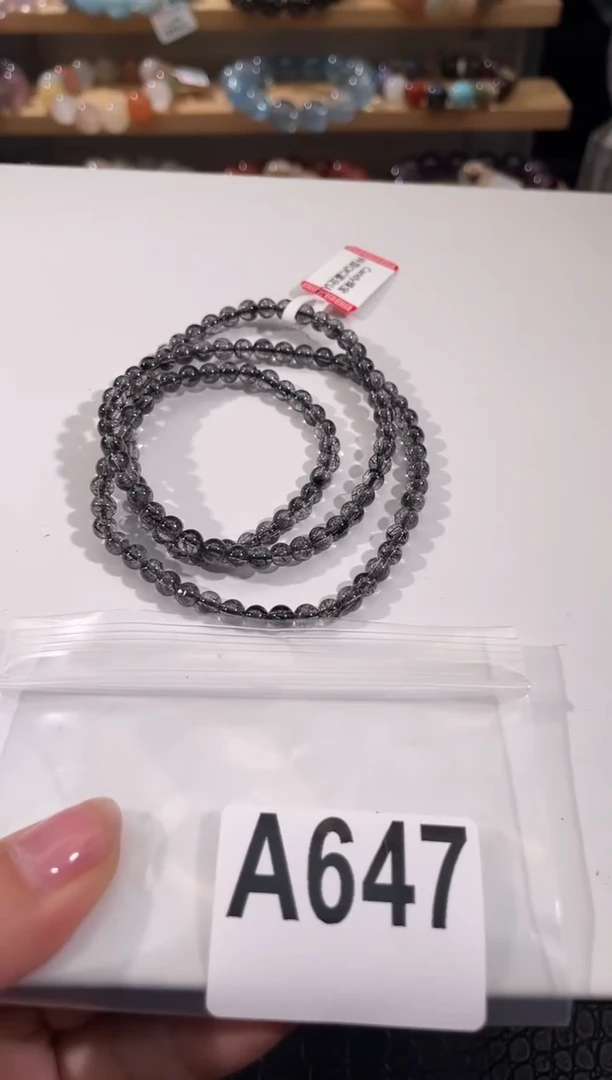 水晶手链未镶嵌A647黑发多圈手链4mm