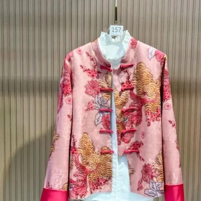 凤凰记 2025年新中式新款春装凤凰提花经典外套